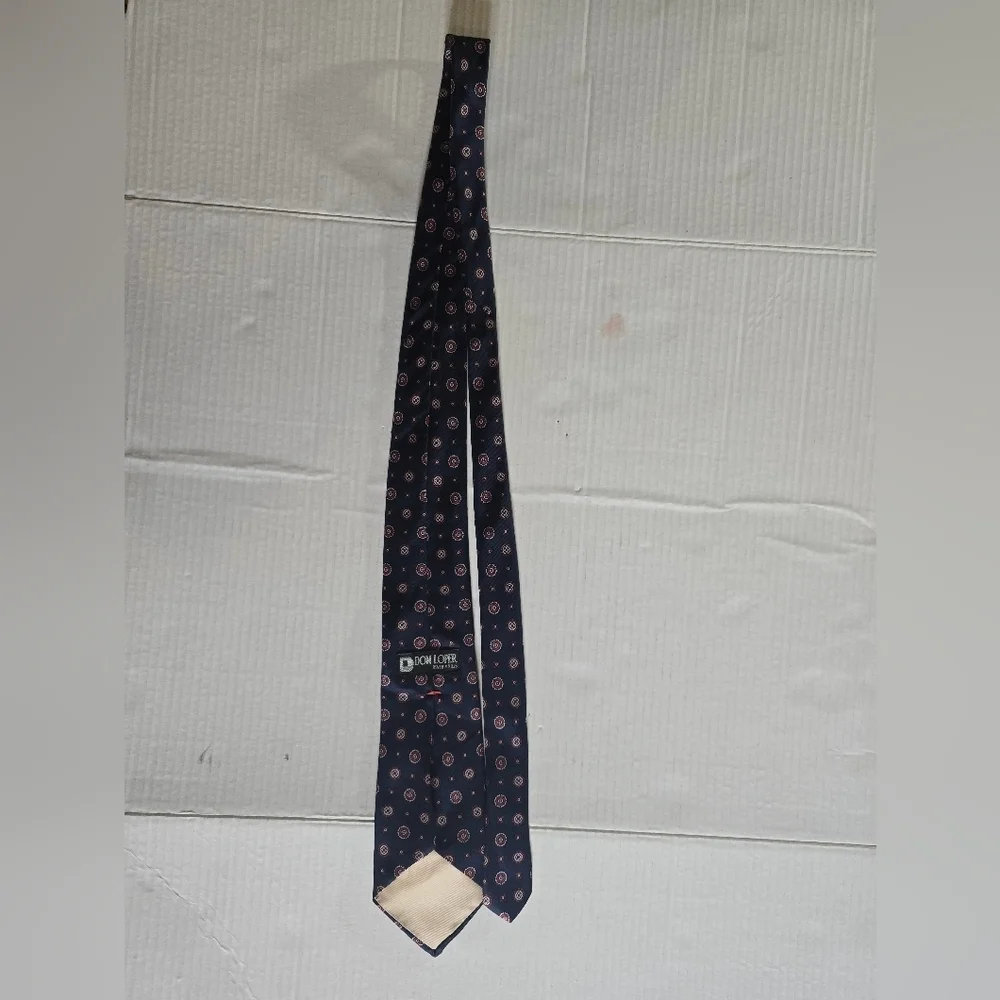 Don Loper Silk Navy and Red Patterned Tie